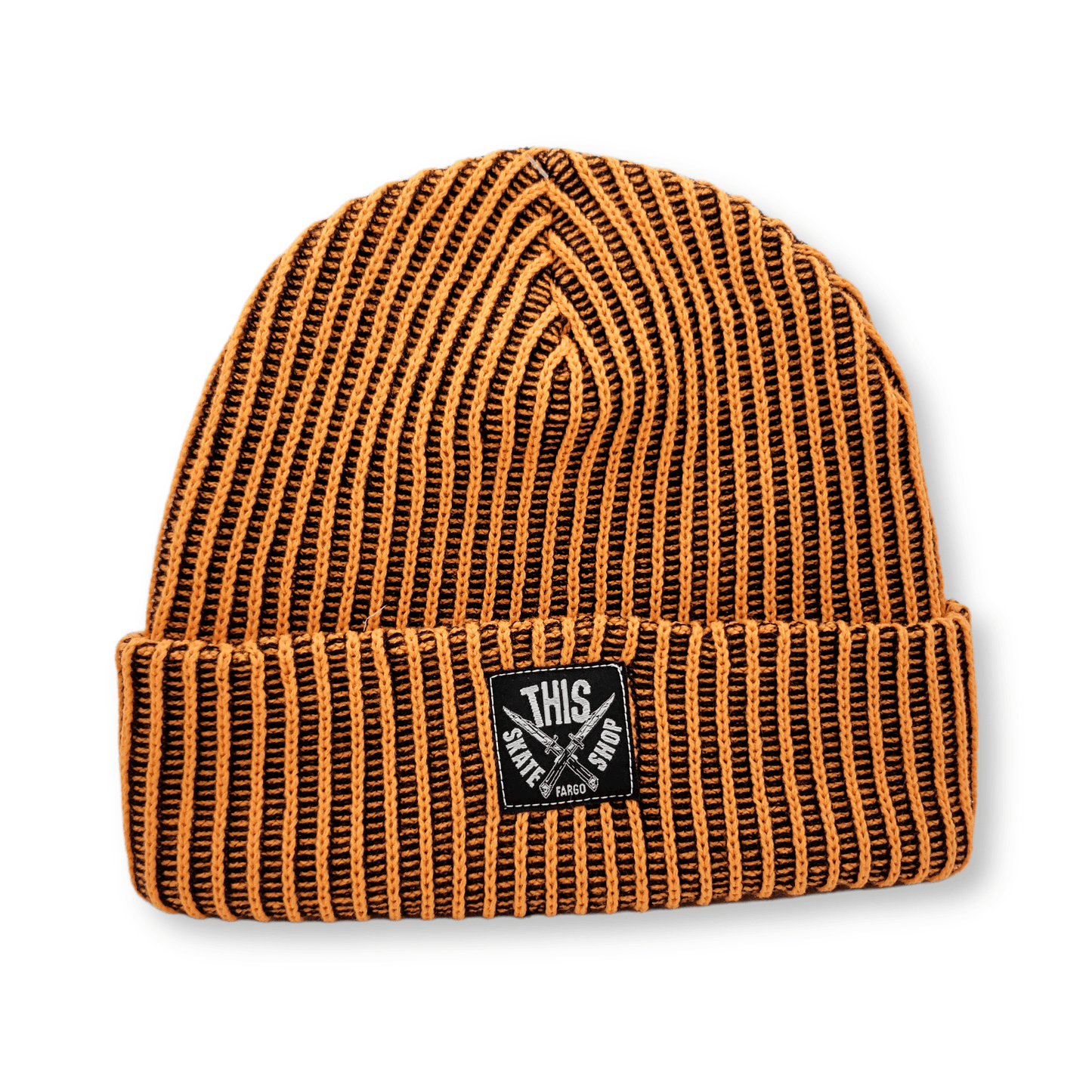 THIS Skateshop | Korea Knit Beanie - Black/Orange
