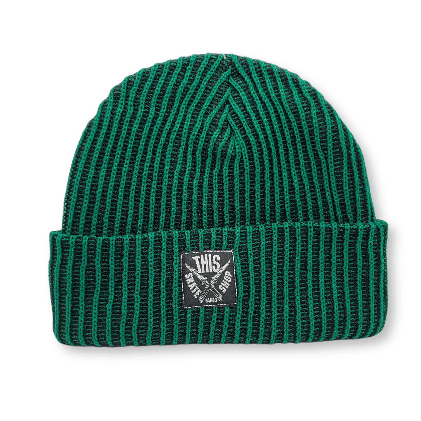 THIS Skateshop | Korea Knit Beanie - Black/Green