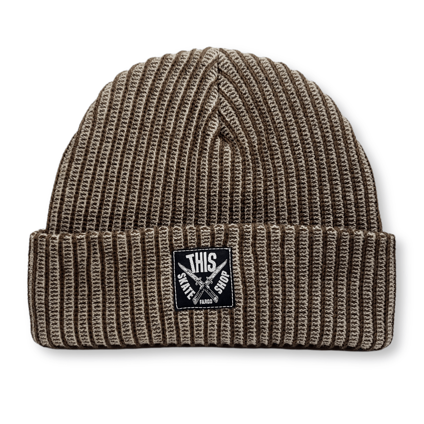 THIS Skateshop | Korea Knit Beanie - Grey/Brown