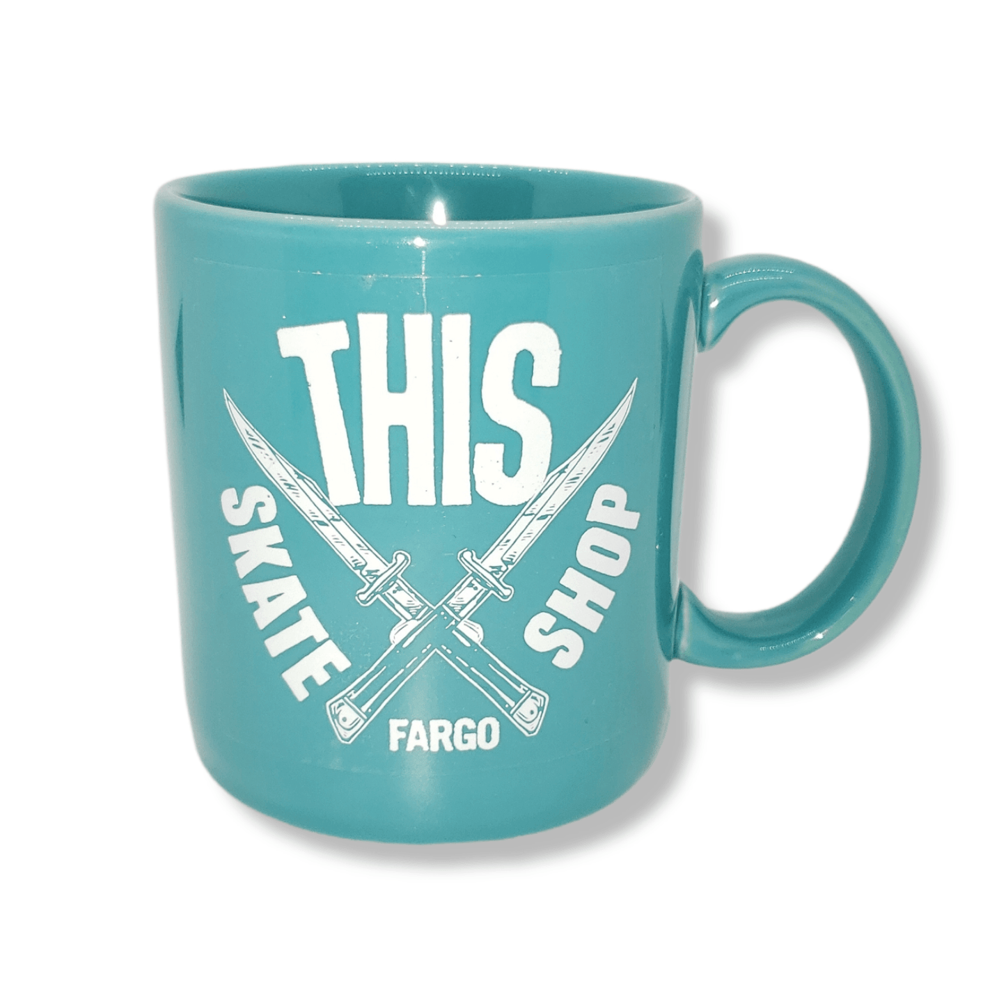 THIS | Mug With A Shop Sticker On It - Teal?