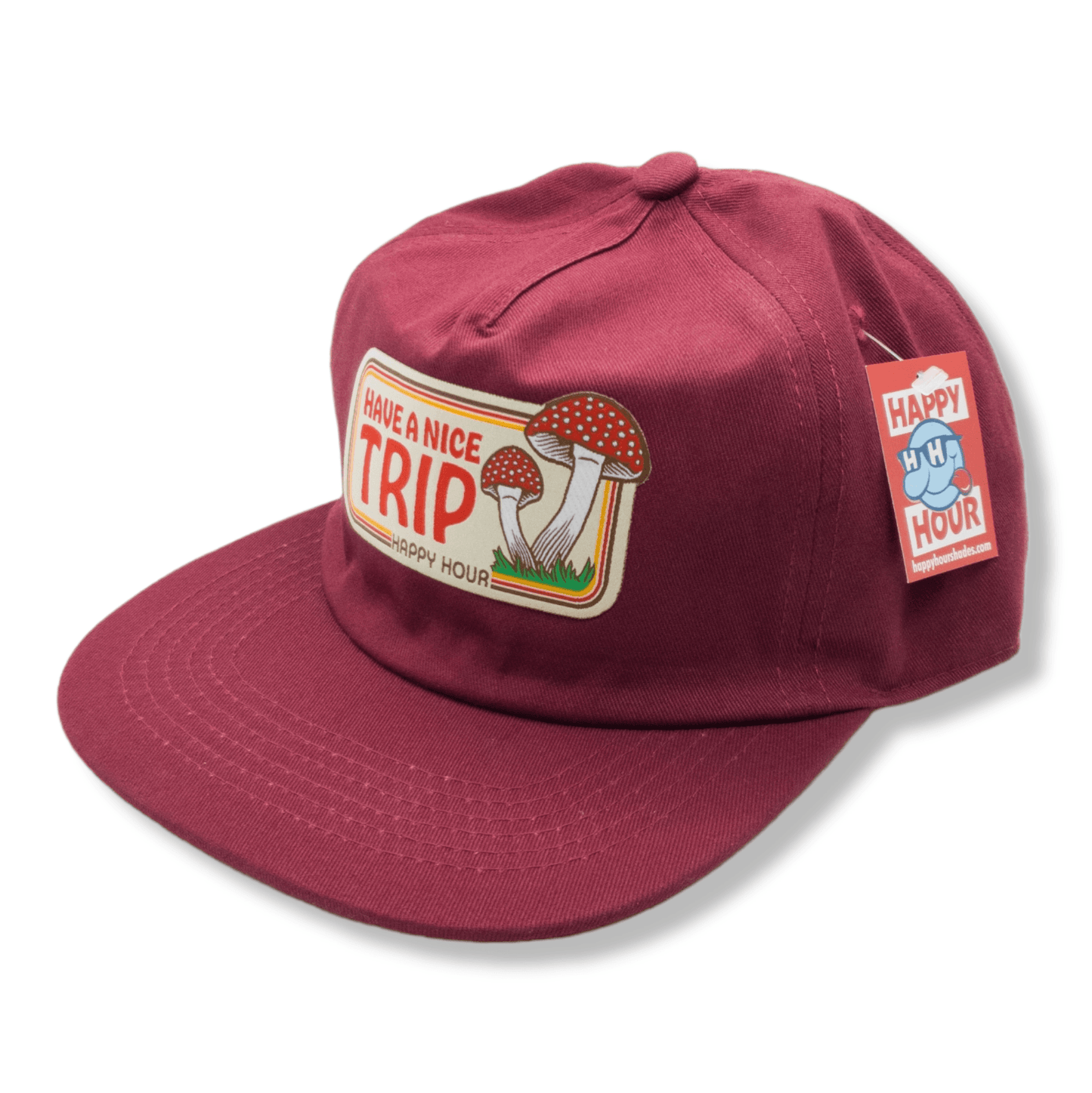 Happy Hour | Have A Nice Trip Hat - Wine/Cream Patch