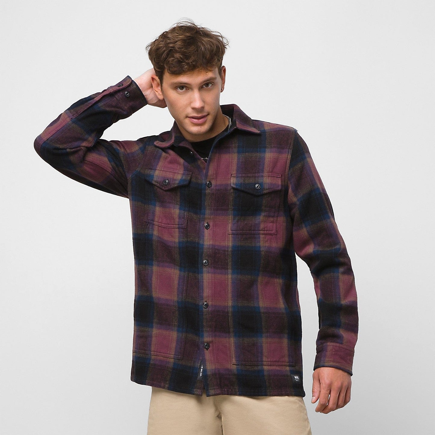 Vans | Eastmont Heavyweight Flannel Buttondown - Black/Catawba Grape