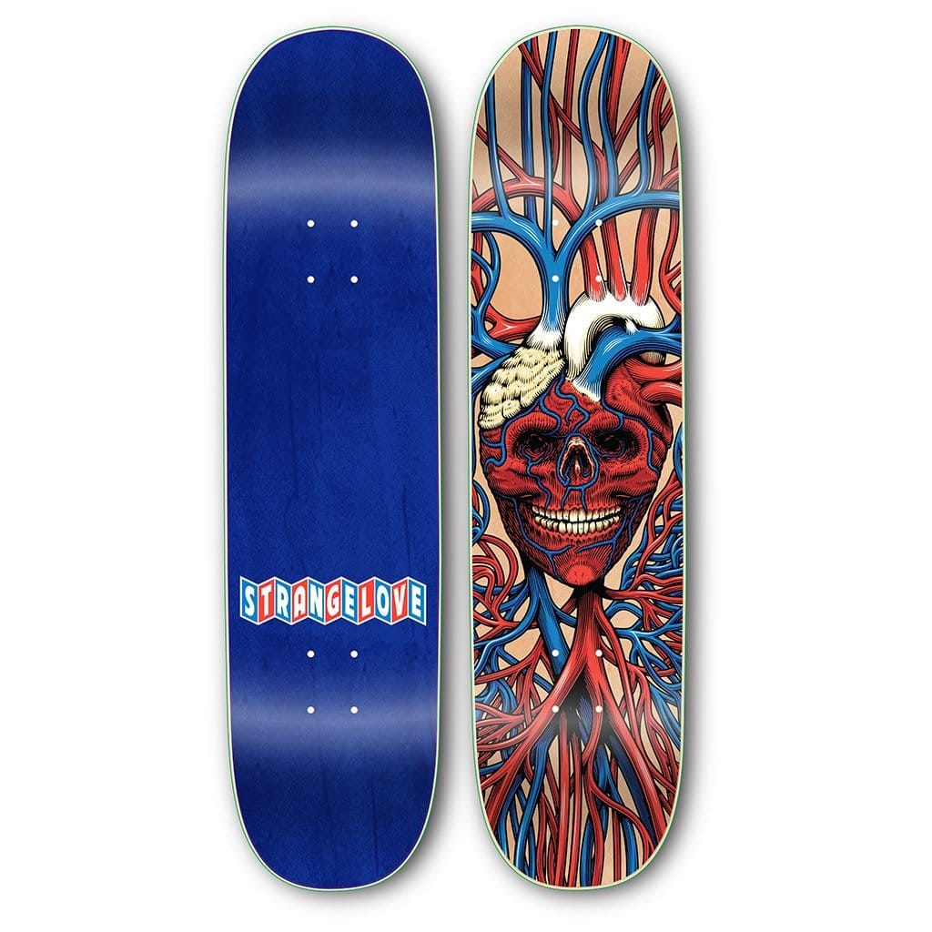 Strangelove | 8" Heart Skull (Natural Wood)