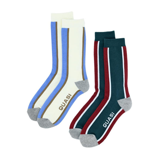 Quasi | Vert Socks 2 Pack - Off White/Dark Teal