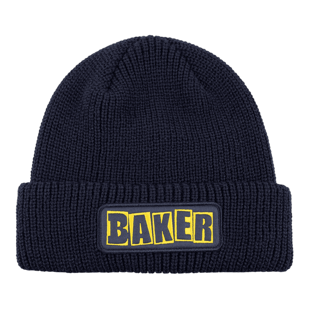 Baker | Brand Logo Beanie - Navy/Yellow