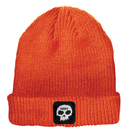 Zero | Single Skull Patch Beanie - Orange