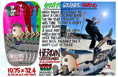 Heroin | 10.75" Goofy's Grande Egg Skateboard Deck (Various Wood Colors)