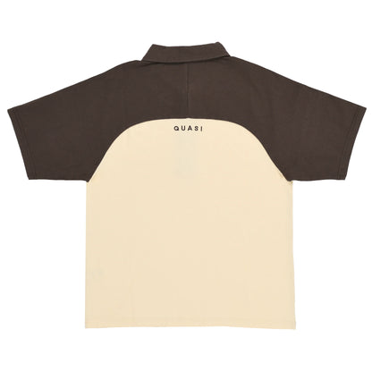 Quasi | Leslie Raglan Polo Tee - Earth Brown