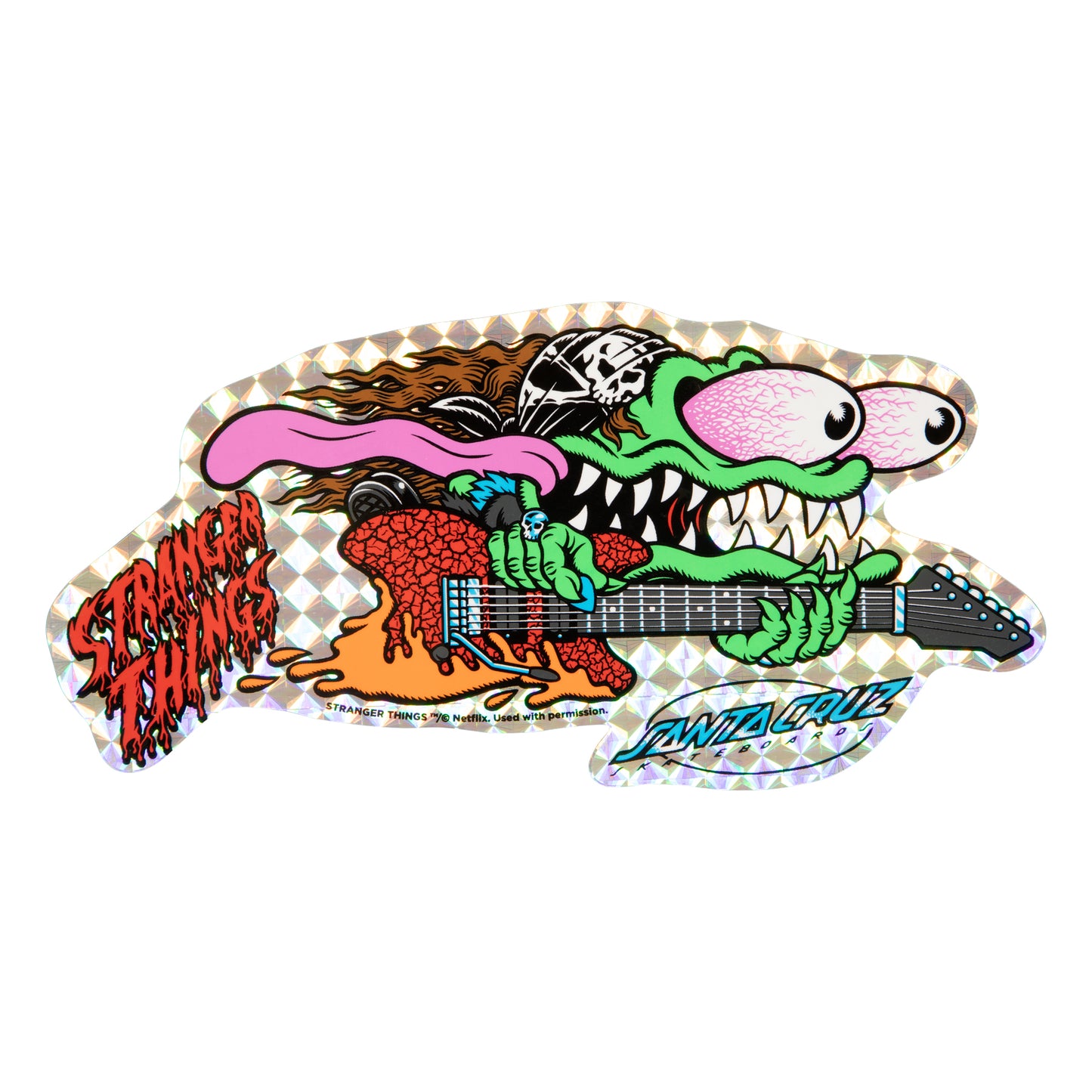 Santa Cruz | 10.1" Stranger Things Meek Slasher Eddie Reveal Deck (GLOW IN THE DARK)