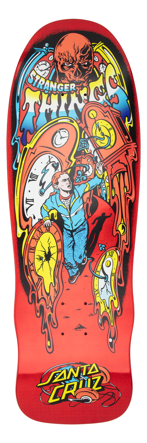 Santa Cruz | 9.7" Stranger Things Grabke Max Melting Clock Deck (GLOW IN THE DARK)