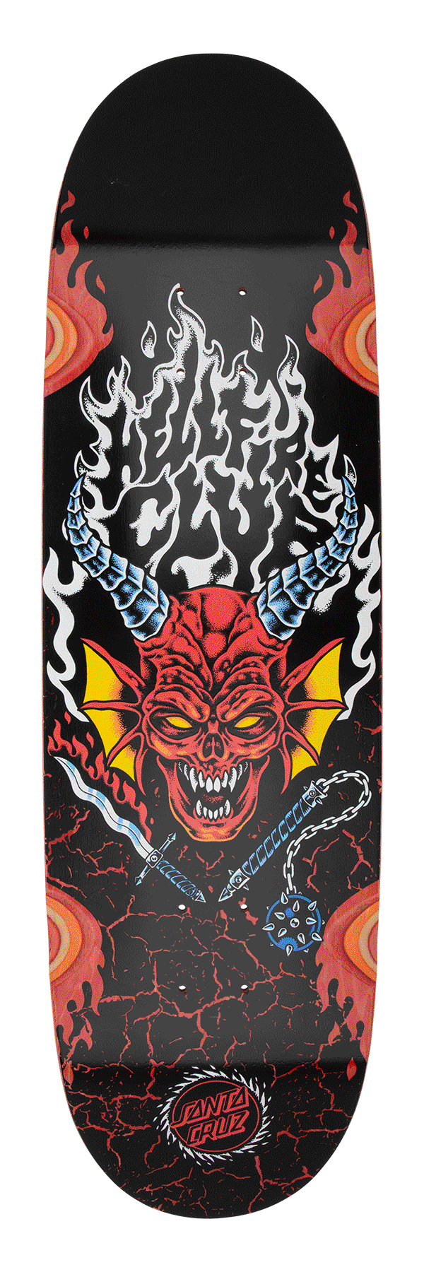 Santa Cruz | 9.0" Stranger Things Hellfire Club Flames Deck (GLOW IN THE DARK)