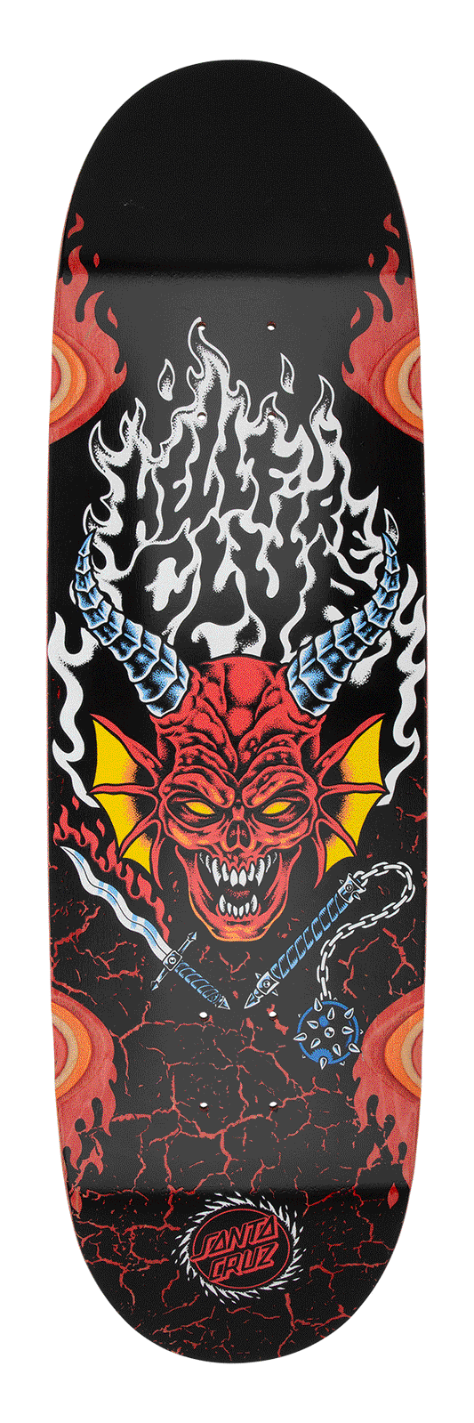 Santa Cruz | 9.0" Stranger Things Hellfire Club Flames Deck (GLOW IN THE DARK)
