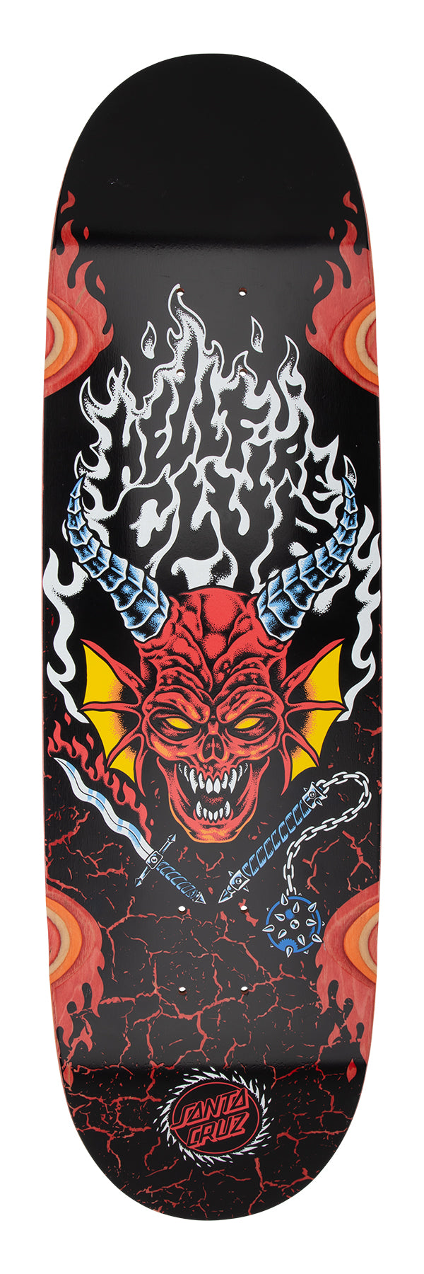 Santa Cruz | 9.0" Stranger Things Hellfire Club Flames Deck (GLOW IN THE DARK)