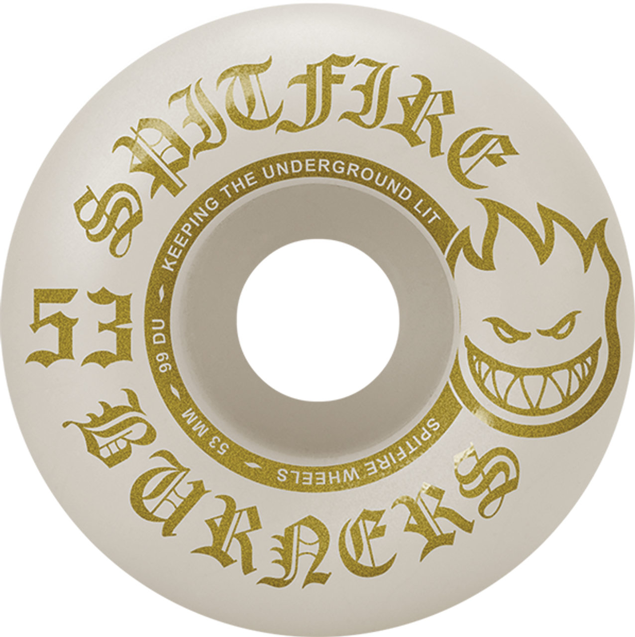Spitfire | 53mm/99a Burners Wheels - White/Gold