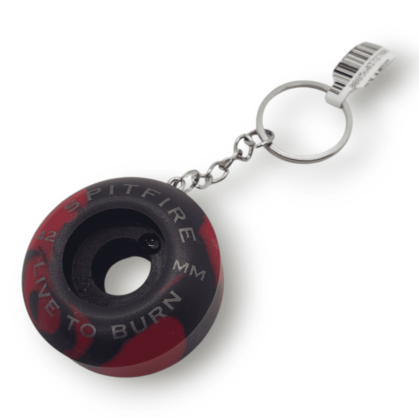 Spitfire | Wheel Keychain - Swirl Black/Red