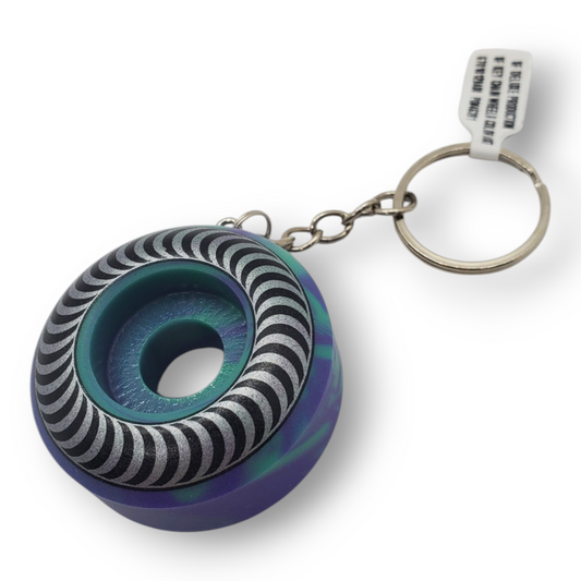 Spitfire | Wheel Keychain - Swirl Teal/Purple