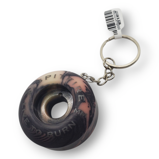 Spitfire | Wheel Keychain - Swirl Black/White (but the white is getting stained from the black?)