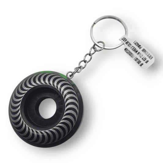 Spitfire | Wheel Keychain - Swirl Black/Green