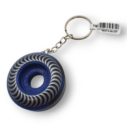 Spitfire | Wheel Keychain - Swirl Black/Blue