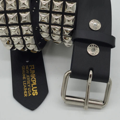 Funk Plus | 3 Row Pyramid Stud Leather Belt
