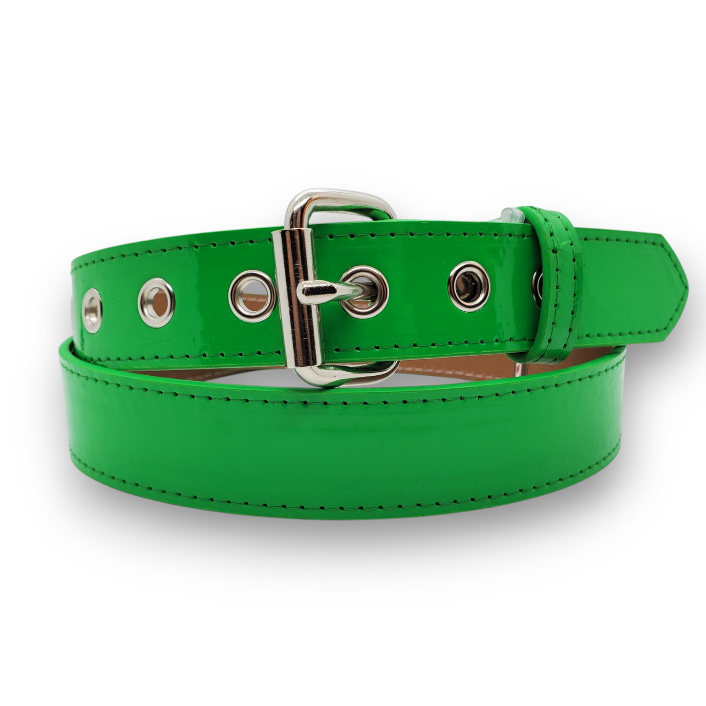 Funk Plus | 1 1/4" Plain Vegan Leather Belt - Shiny Green