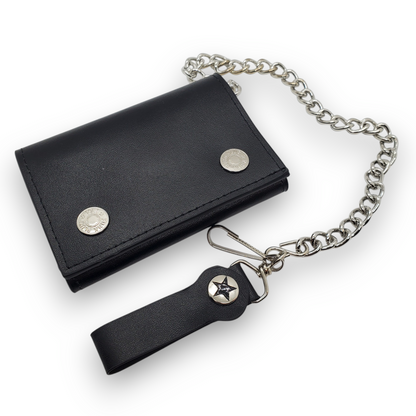 Funk Plus | Leather Chain Wallet - Black