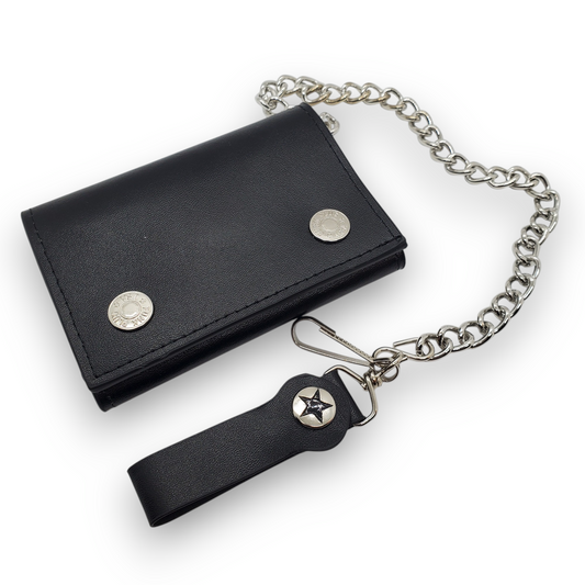 Funk Plus | Leather Chain Wallet - Black