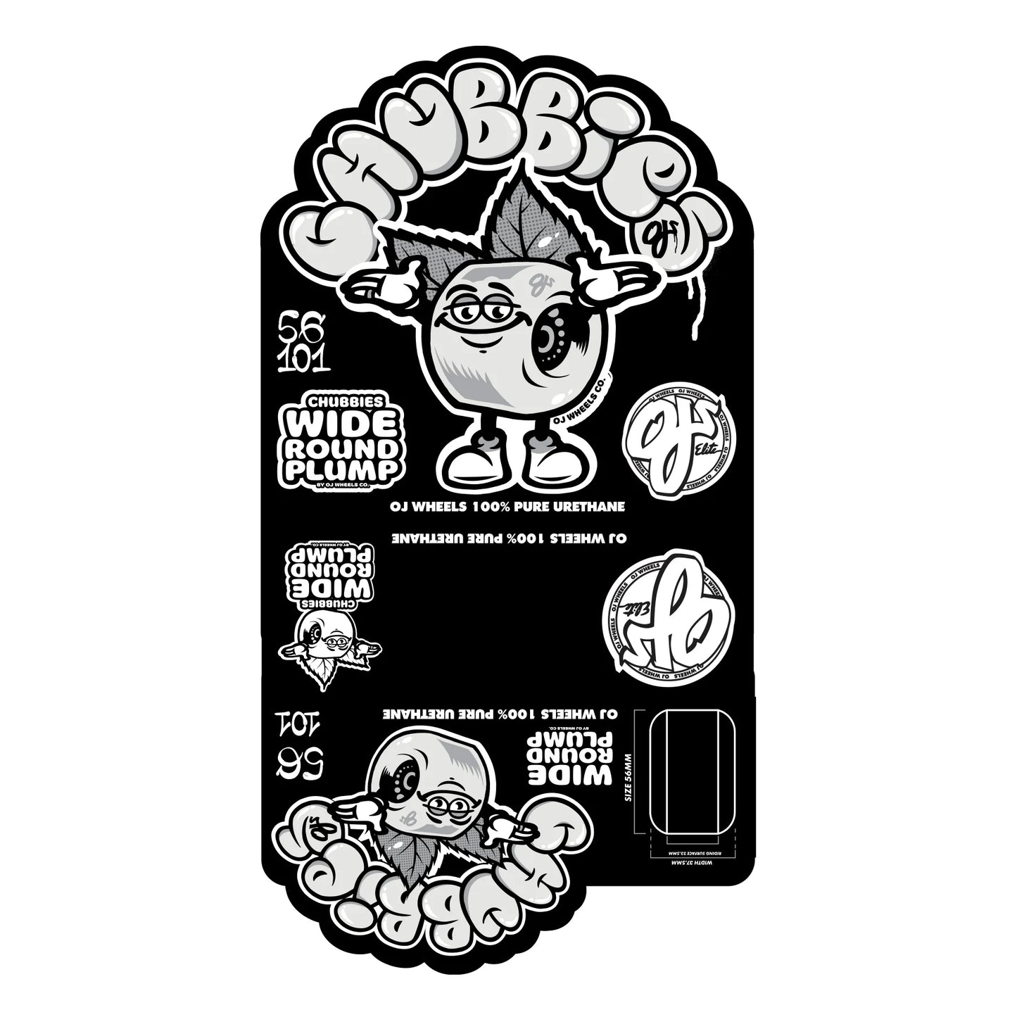 OJ | 56mm/101a Throw Ups Chubbies Wheels - Red