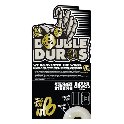 OJ | 53mm/95a Core/99a Outer - Double Duro Mini Combo Shape Wheels - White