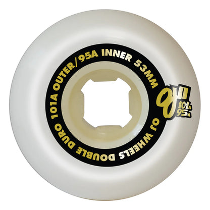 OJ | 53mm/95a Core/99a Outer - Double Duro Mini Combo Shape Wheels - White