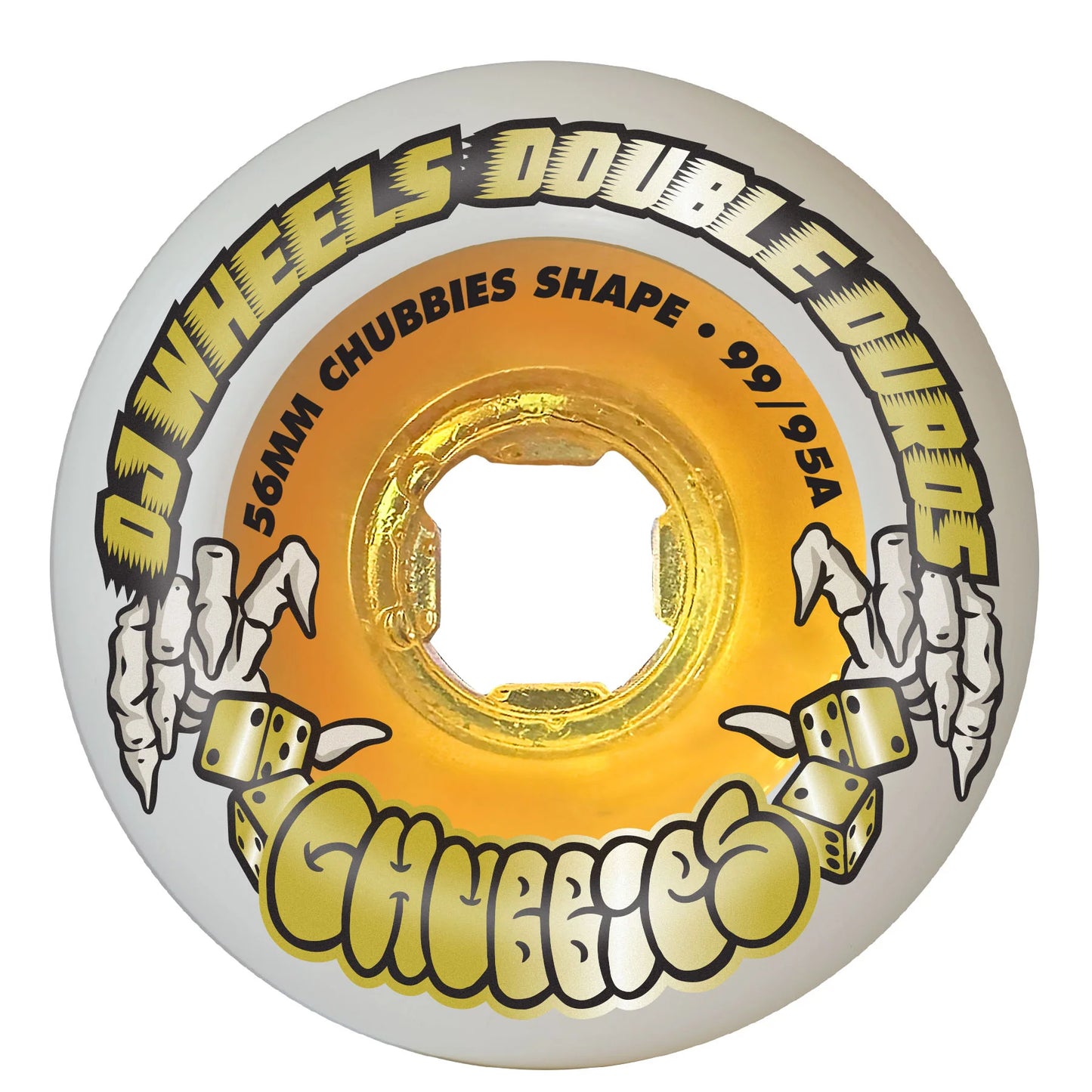 OJ | 56mm/95a/99a Double Duro Chubbies - White/Gold