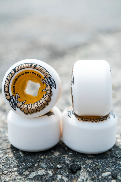 OJ | 56mm/95a/99a Double Duro Chubbies - White/Gold