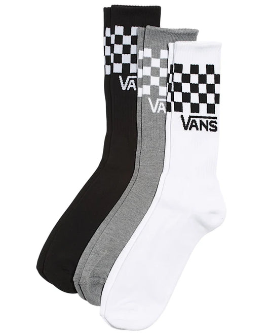Vans | Women's Classic Check Crew Sock - Black/White/Grey