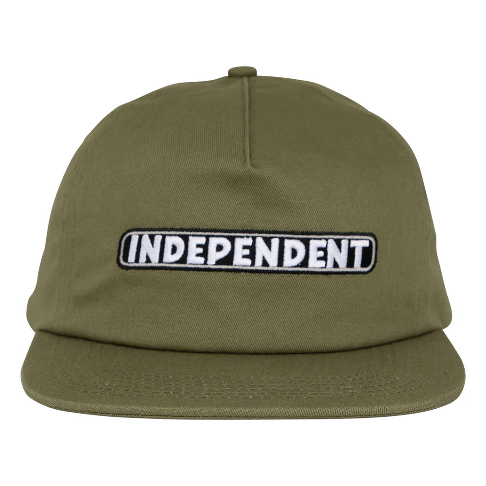 Independent | Bar Logo Snapback - Army Green