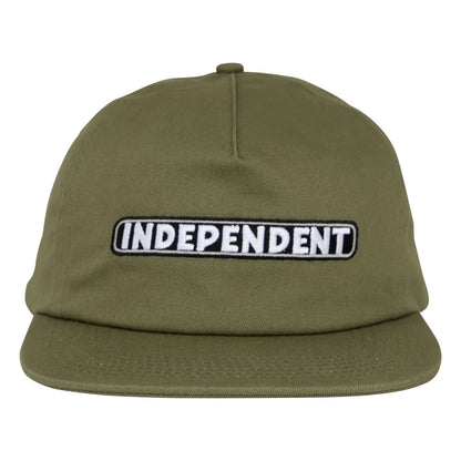 Independent | Bar Logo Snapback - Army Green