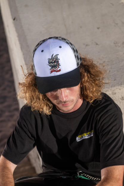 Santa Cruz | SC Gremlin Mesh Trucker Hat - White/Checker