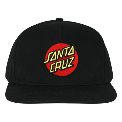 Santa Cruz | Classic Dot Snapback Hat - Black - KIDS SIZE