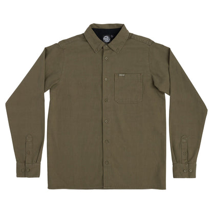 Santa Cruz | Bowman Herringbone Button Up - Olive Drab Green