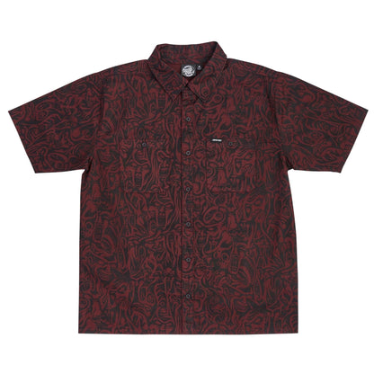 Santa Cruz | Knox Faces Button Up Shirt - Oxblood