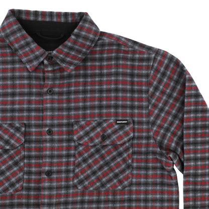 Independent | Belmont Brushed Flannel - Grey/Red/Black