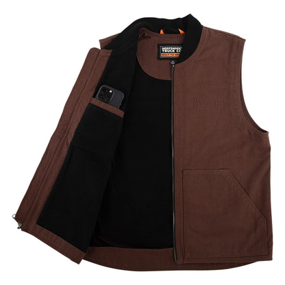 Independent | Built To Grind Canvas Work Vest - Chocolate/Black