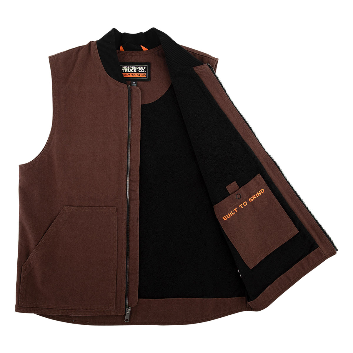 Independent | Built To Grind Canvas Work Vest - Chocolate/Black