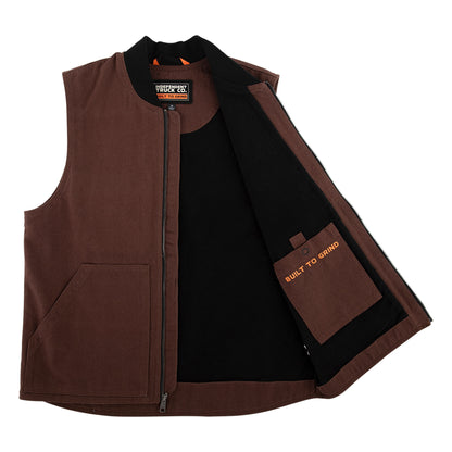 Independent | Built To Grind Canvas Work Vest - Chocolate/Black