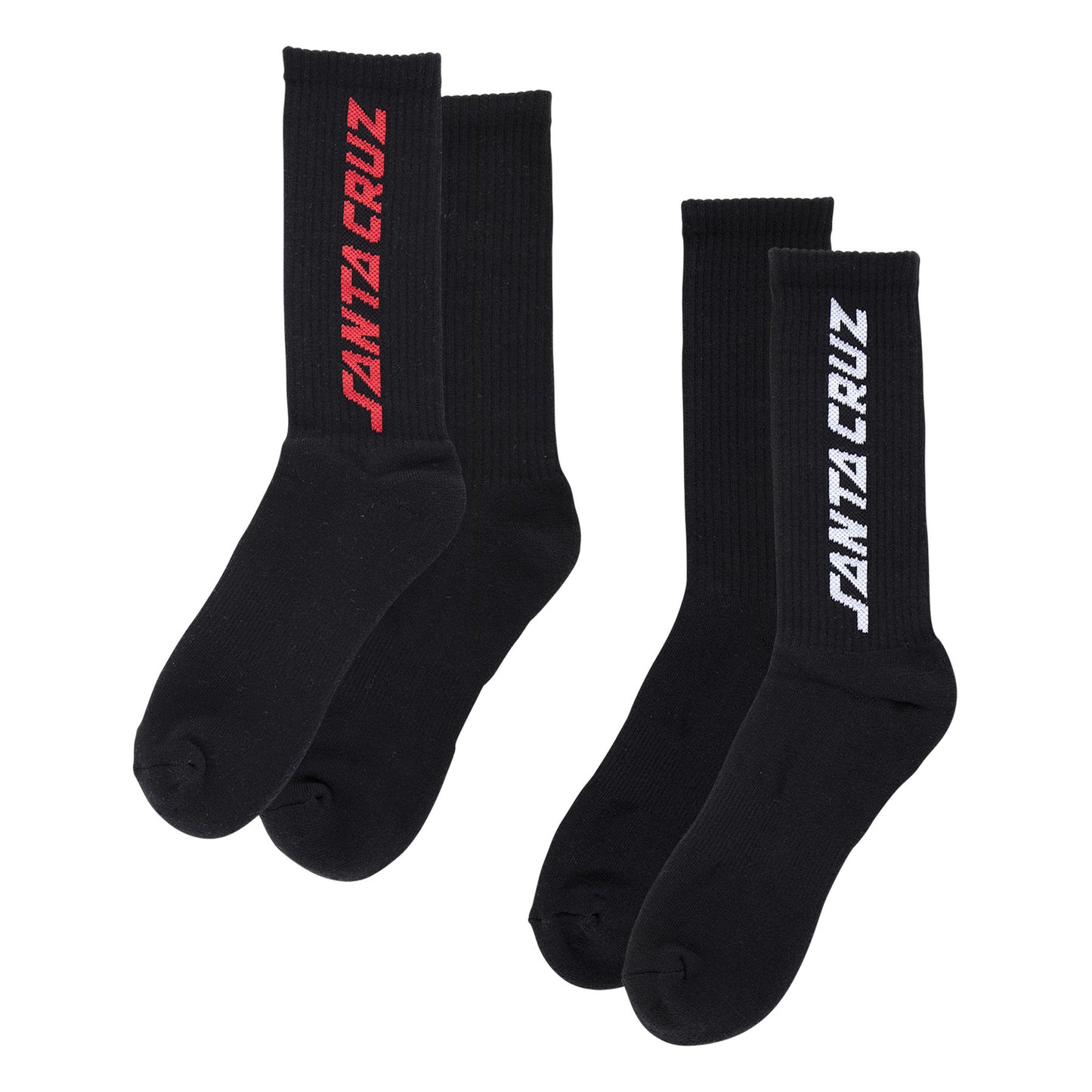 Santa Cruz | Solid Strip 2-Pack Classic Crew Socks - Black