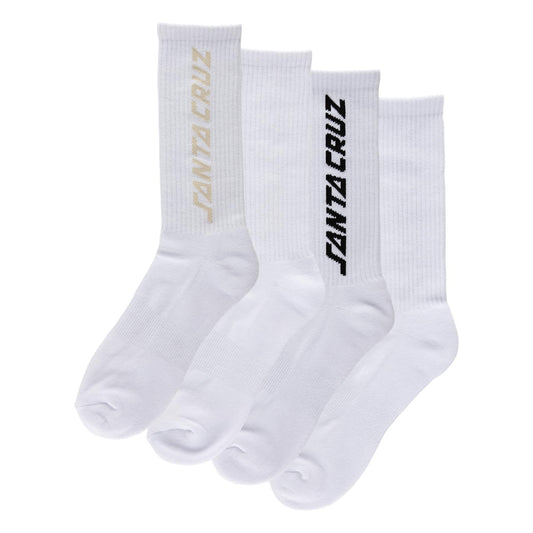 Santa Cruz | Solid Strip 2-Pack Classic Crew Socks - White
