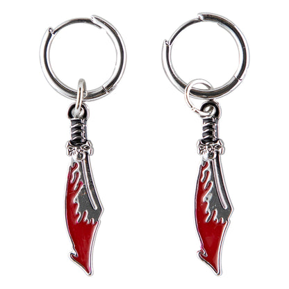Santa Cruz | Meek Slasher Sword Earring Set - Silver/Red