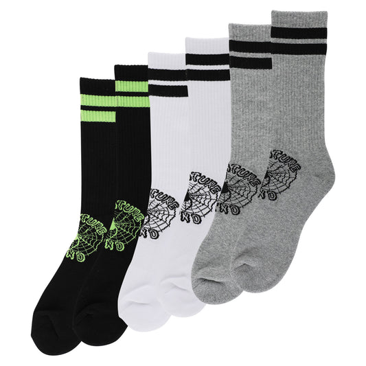 Creature | Web Classic Crew Socks 3-Pack - Black/White/Grey