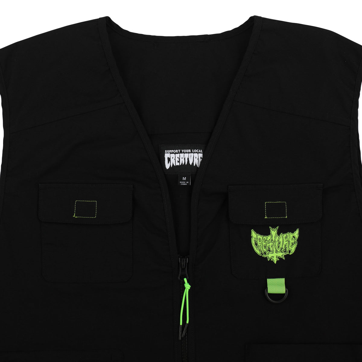 Creature | Gravette Cut And Tie Utility Vest - Black