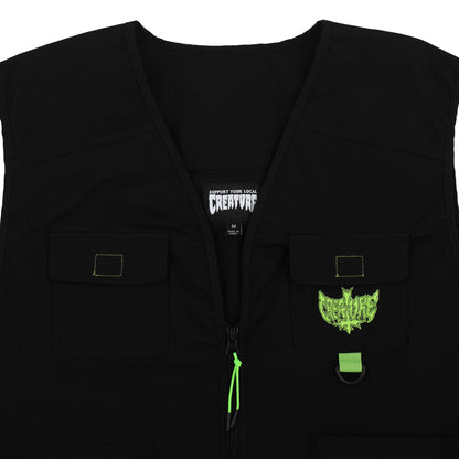 Creature | Gravette Cut And Tie Utility Vest - Black