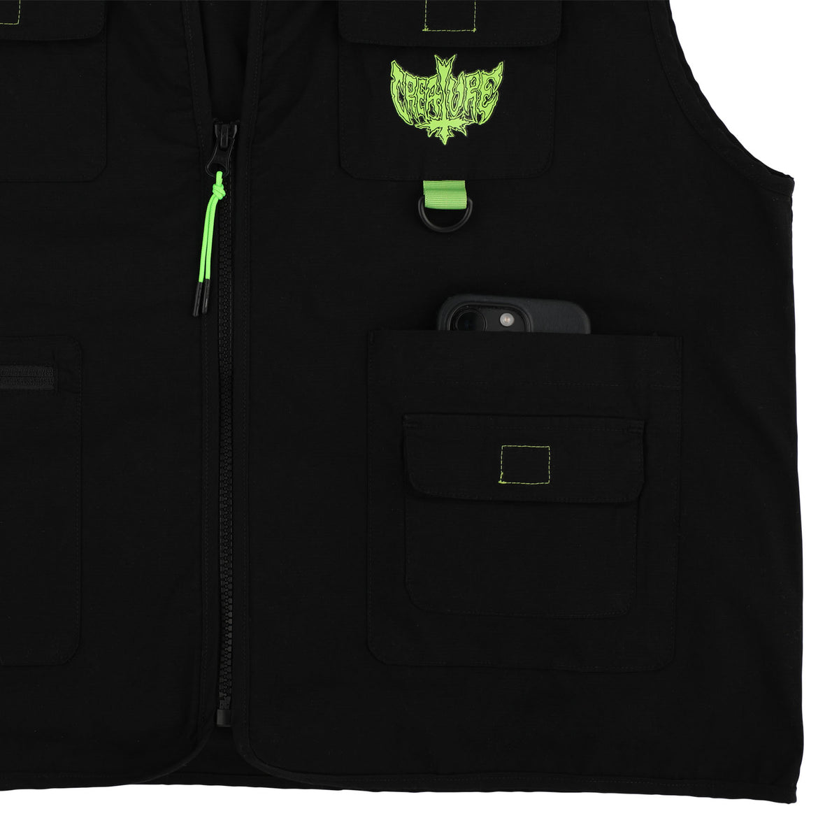 Creature | Gravette Cut And Tie Utility Vest - Black